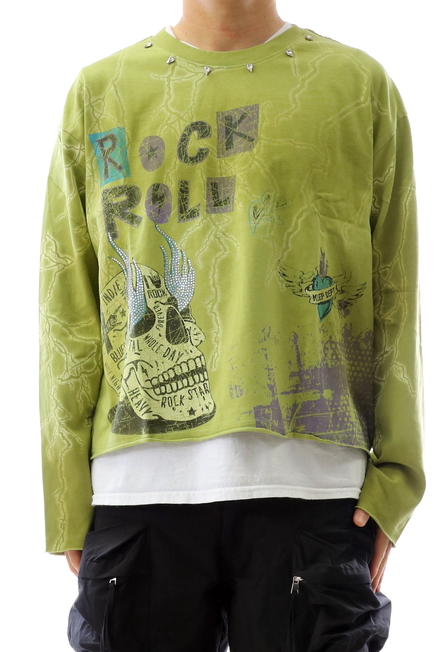 VAHAN S/N Jersey Long Sleeve Crop Top Tee