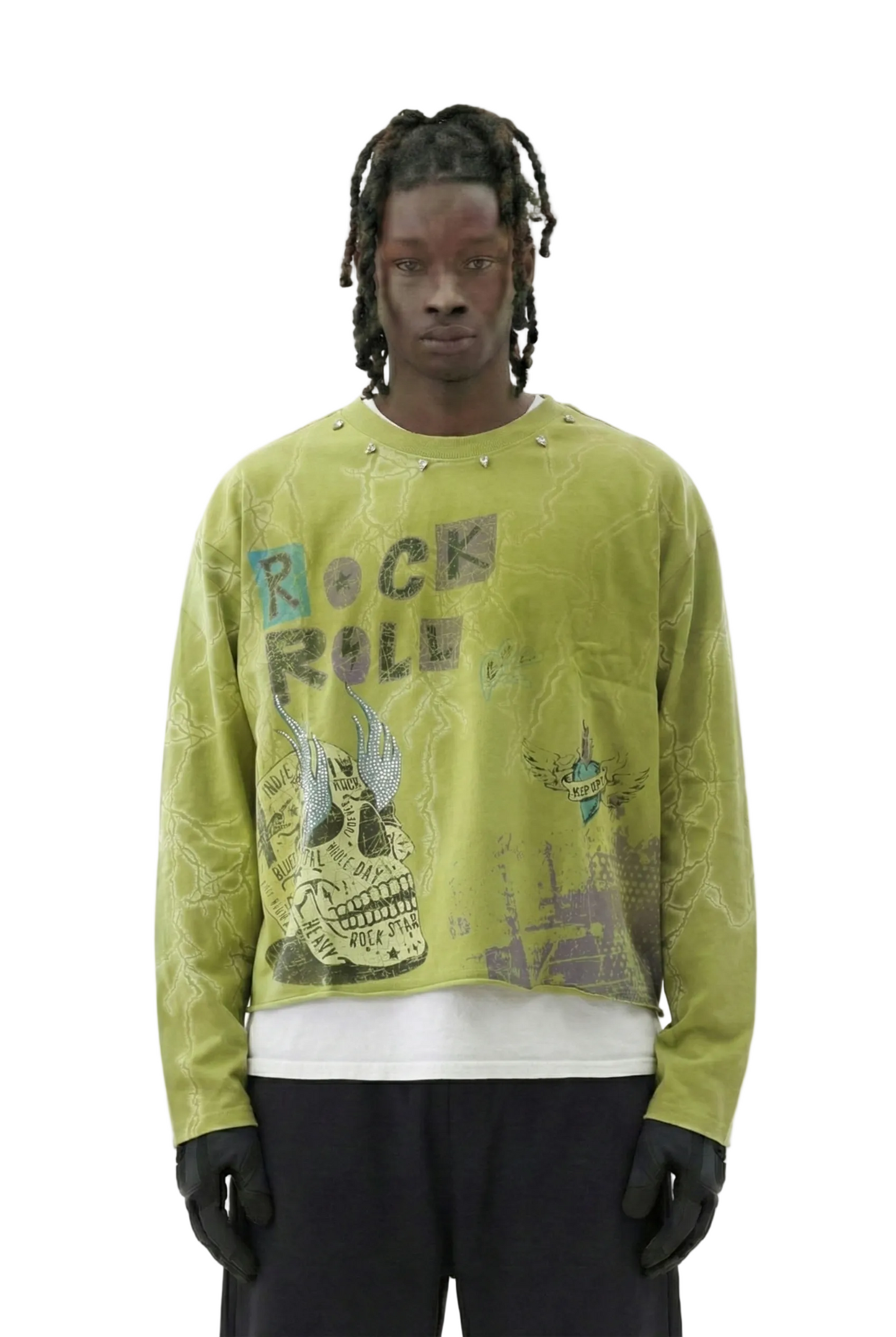 VAHAN S/N Jersey Long Sleeve Crop Top Tee