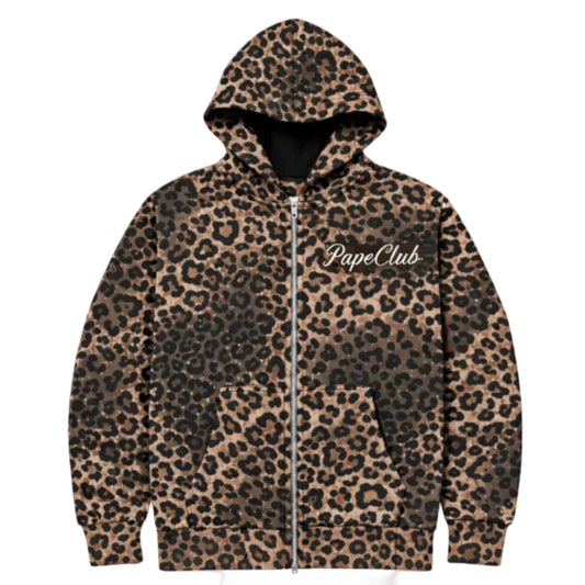Cheetah Print VVS Zip Up Hoodie