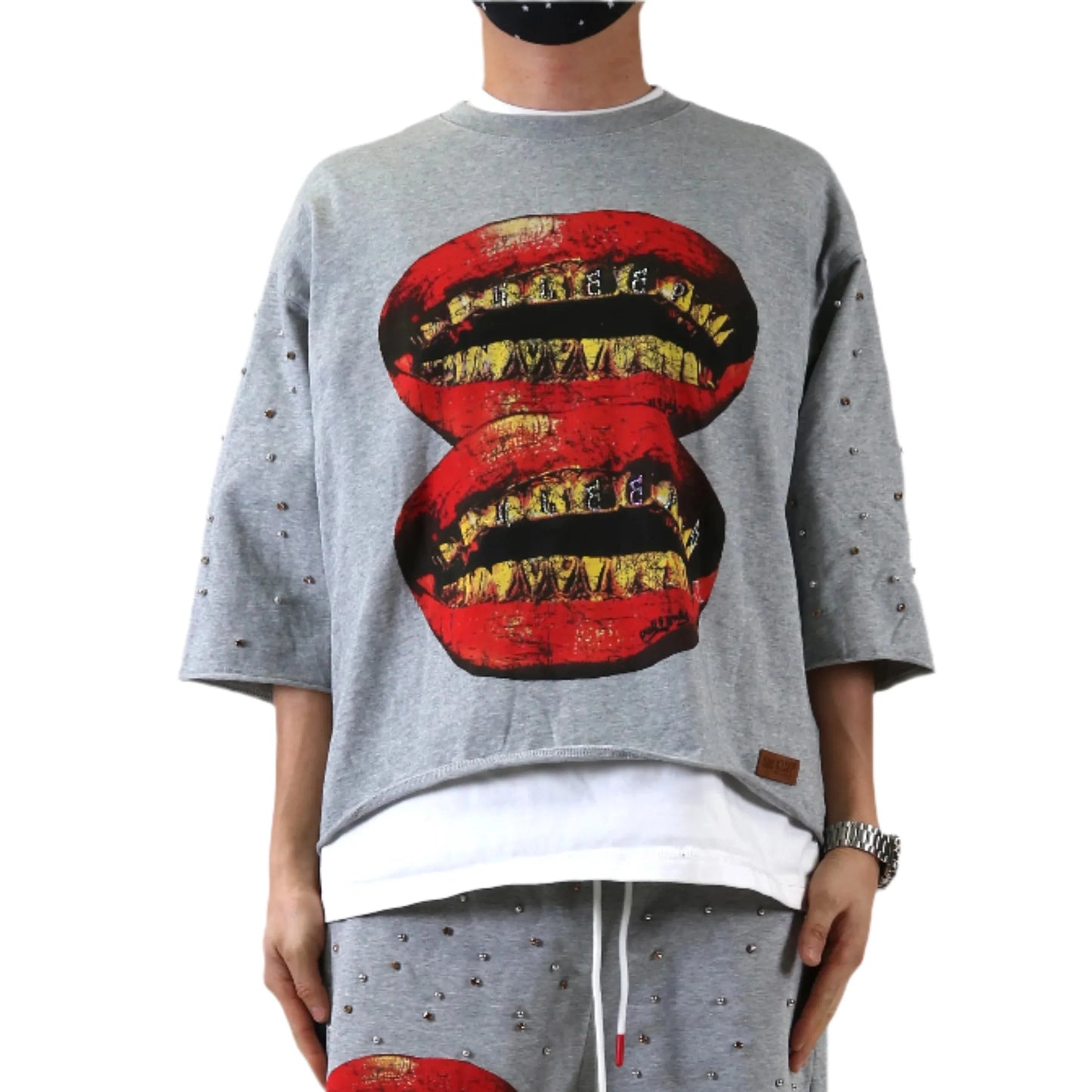 PETTI SN/ Jersey 3/4 Sleeve Crop Top Tee