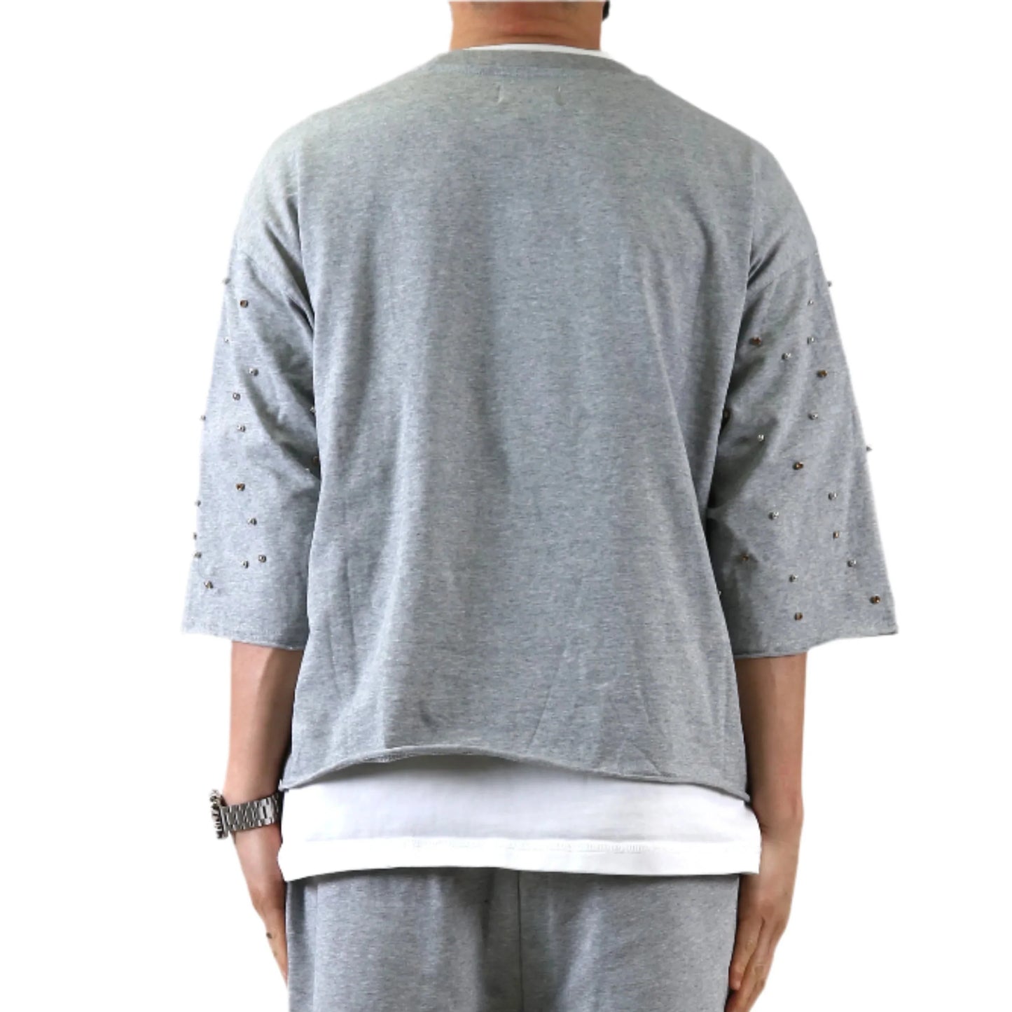 PETTI SN/ Jersey 3/4 Sleeve Crop Top Tee